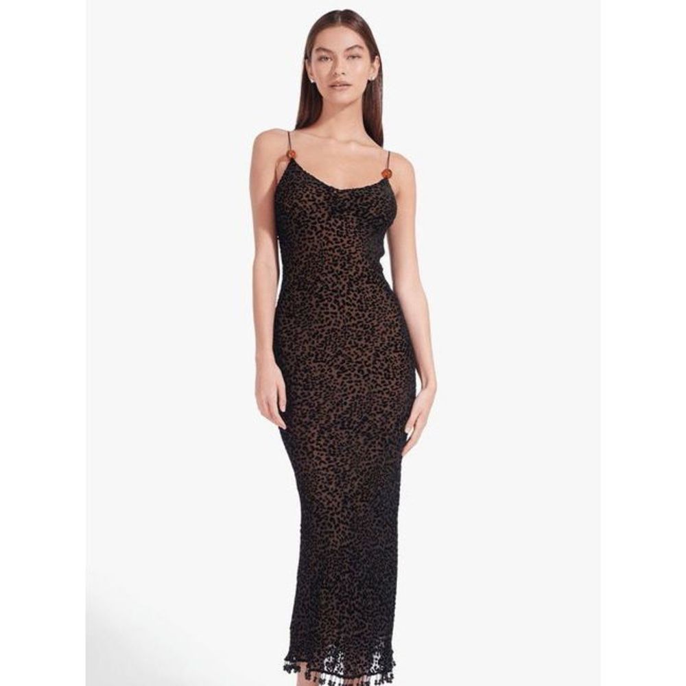 STAUD
Clay Leopard Beaded Midi Dress